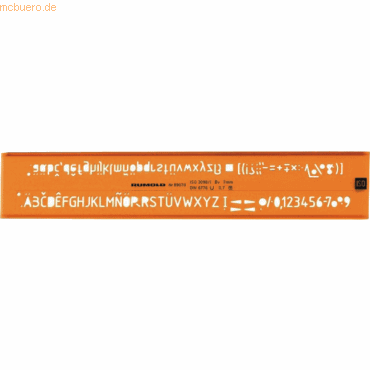 Rumold Schriftschablone 2,5mm orange/transparent
