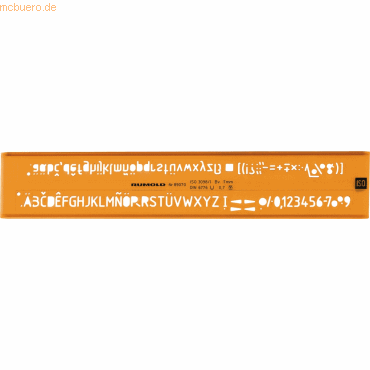 Rumold Schriftschablone 5,0mm orange/transparent