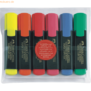 4005401548065 - Textmarker-Set Textliner 48 Refill 154806 Etui 6-farbig sortiert 1-5mm Keilspitze 4005401548065 6 Stück