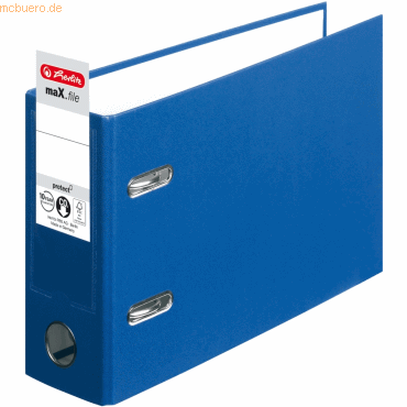 4008110313887 - Ordner Kunststoff A5 quer maXfile protect 75mm blau