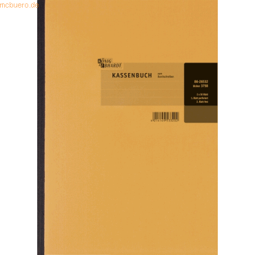 K+E Formularbuch Kassenbuch A4 selbstdurchschreibend VE=2x50 Blatt