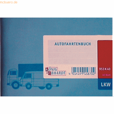 4014149158702 - 10 x Formularbuch Fahrtenbuch A6 quer LKW VE=40 Blatt