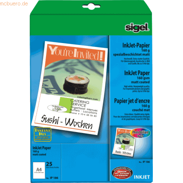 4004360991745 - Inkjetpapier Professional IP186 A4 160g hochweiß matt einseitig bedruckbar 4004360991745 25 Blatt 4004360991745 - Inkjetpapier Professional IP186 A4 160g hochweiß matt einseitig bedruckbar 4004360991745 25 Blatt