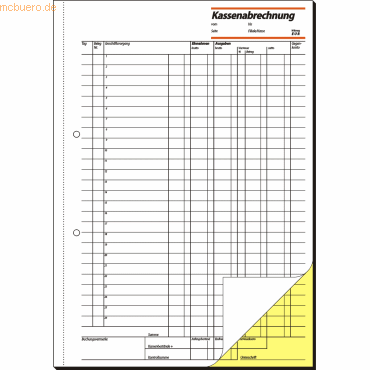 4004360910326 - Kassenabrechnungsbuch KG428 A4 einfach 2x50 Blatt 4004360910326 Sigel