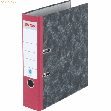 Herlitz Ordner A4 maX-file nature Wolkenmarmor 80mm rot