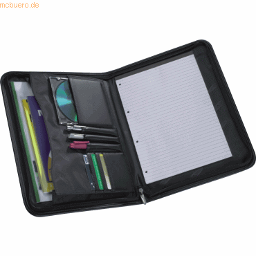 3129710006649 - Konferenzmappe 280x28x360mm mit Reißverschluss PU schwarz