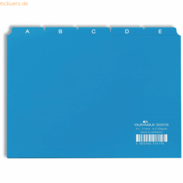 Durable Leitregister A-Z A5quer PP 25-teilig blau