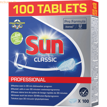 7615400778287 - SUN Professional Classic Tabs Spülmaschinentabs Geschirrreiniger-Tabs mit hohem Wirkungsgrad 1 Packung = 100 Tabs 7615400778287 - SUN Professional Classic Tabs Spülmaschinentabs Geschirrreiniger-Tabs mit hohem Wirkungsgrad 1 Packung = 100 Tabs
