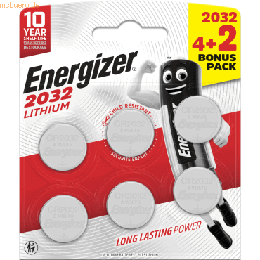 7638900447927 - Knopfzelle 2032 E303945700 Lithium 4+2St 7638900447927 Deutschland GmbH 6 Stück 7638900447927 - Knopfzelle 2032 E303945700 Lithium 4+2St 7638900447927 Deutschland GmbH 6 Stück