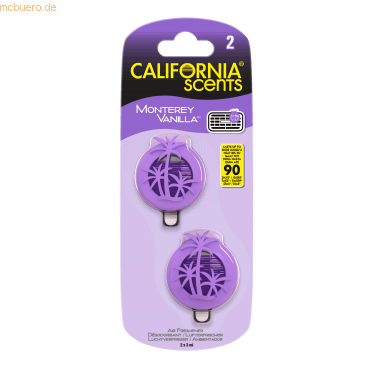 7638900852554 - CALIFORNIA SCENTS Lufterfrischer E303200802 Monterey Vanilla 7638900852554 Deutschland GmbH 2 Stück 7638900852554 - CALIFORNIA SCENTS Lufterfrischer E303200802 Monterey Vanilla 7638900852554 Deutschland GmbH 2 Stück