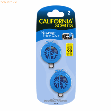 7638900852592 - CALIFORNIA SCENTS Lufterfrischer E303201202 NewportNew Car 7638900852592 Deutschland GmbH 2 Stück 7638900852592 - CALIFORNIA SCENTS Lufterfrischer E303201202 NewportNew Car 7638900852592 Deutschland GmbH 2 Stück