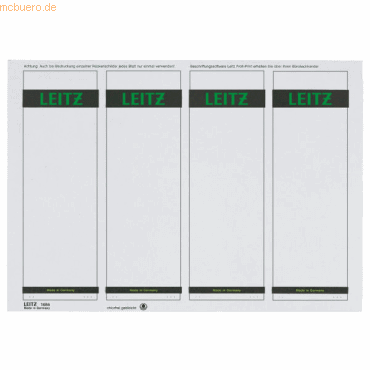 Leitz Ordnerrückenschilder 61x191mm auf A4 selbstklebend VE=100 Stück