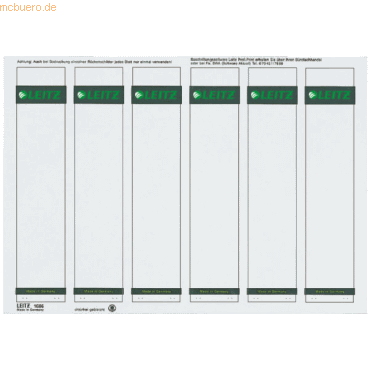 4002432332748 - PC-beschriftbare Selbstklebende Rückenschilder 1686 Für 1050 Qualitäts-Ordner Hellgrau 39 x 192 mm 150 Stück