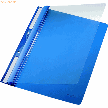 Leitz Einhängehefter A4 2 kurze Beschriftungsfenster PVC blau