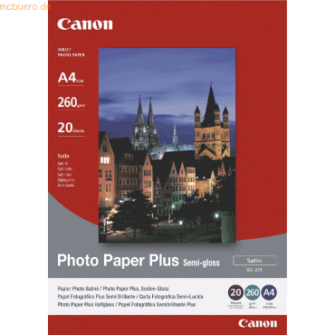 Canon Photopapier Plus SG-201 A4 semigloss VE=20 Blatt