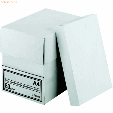 4028229711404 - 5 x Kopierpapier A4 80g qm weiß VE=500 Blatt