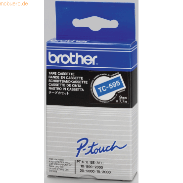 Brother Schriftbandkassette 9mm TC-595 blau/weiß