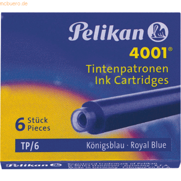 Pelikan Tintenpatrone 4001 königsblau VE=6 Stück