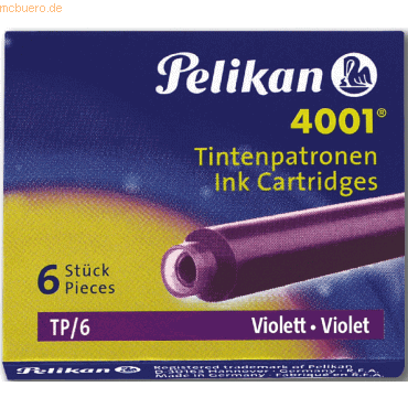 10 x Pelikan Tintenpatrone 4001 violett VE=6 Stück