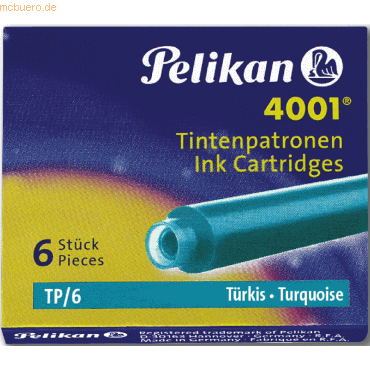10 x Pelikan Tintenpatrone 4001 türkis VE=6 Stück
