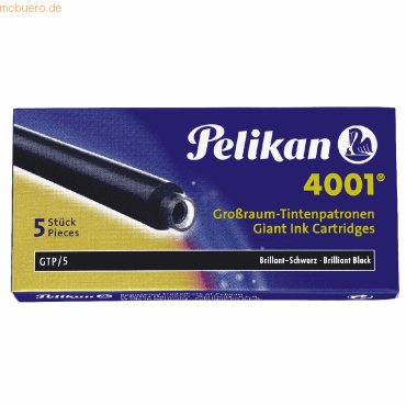 Pelikan Tintenpatrone 4001 GTP brilliant-schwarz VE=5 Stück