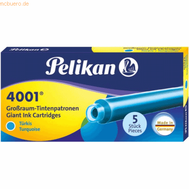 10 x Pelikan Tintenpatrone 4001 GTP türkis VE=5 Stück