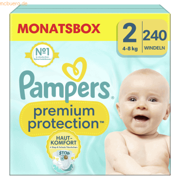 8006540705544 - Pampers® Windeln Monatsbox premium protection™ Größe Gr2 (4-8 kg) für Neugeborene (0-3 Monate) 240 St 8006540705544 - Pampers® Windeln Monatsbox premium protection™ Größe Gr2 (4-8 kg) für Neugeborene (0-3 Monate) 240 St