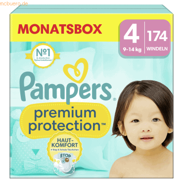 8006540705612 - Pampers® Windeln Monatsbox premium protection™ Größe Gr4 (9-14 kg) für Babys und Kleinkinder (4-18 Monate) 174 St