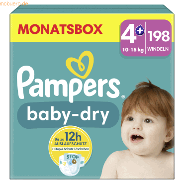 8006540785065 - Windeln baby-dry? Monatsbox Größe Gr4 (10-15 kg) für Babys und Kleinkinder (4-18 Monate) 8006540785065  198 Stück