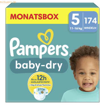 8006540785089 - Windeln baby-dry? Monatsbox Größe Gr5 (11-16 kg) für Babys und Kleinkinder (4-18 Monate) 8006540785089  174 Stück