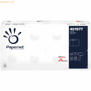 8013924419775 - Toilettenpapier Superior 401977 3-lagig weiß 250 Blatt Rolle 8013924419775 8 Rolle 8013924419775 - Toilettenpapier Superior 401977 3-lagig weiß 250 Blatt Rolle 8013924419775 8 Rolle