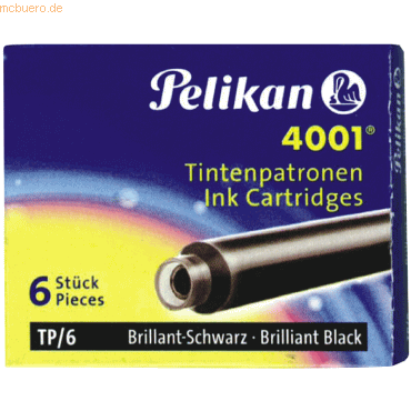 10 x Pelikan Tintenpatrone 4001 brilliant-schwarz VE=6 Stück
