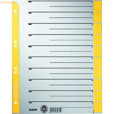 100 x Leitz Trennblatt A4 230g/qm Karton gelb