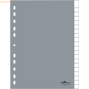 4005546640747 - Kunststoffregister 6443-10 blanko A4 012mm graue Fenstertabe zum wechseln 20-teilig 4005546640747 Durable