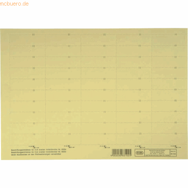 Elba Beschriftungsschild für 4-zeilige Sichtreiter 58x18mm gelb VE=10x