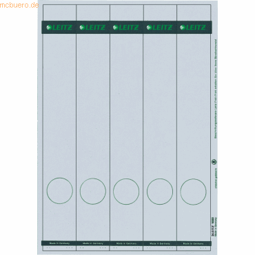 Leitz Ordnerrückenschilder 39x285mm auf A4 selbstklebend VE=125 Stück