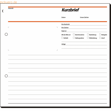 4004360911088 - Kurzbrief SD009 A4 2 3 selbstdurchschreibend 50 Blatt 4004360911088 Sigel