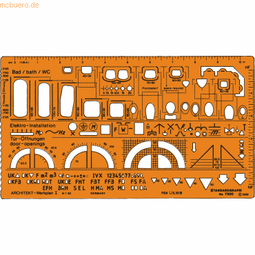 Standardgraph Zeichenschablone Architekt 1 1:50