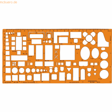 Standardgraph Zeichenschablone Möblierung 1:50