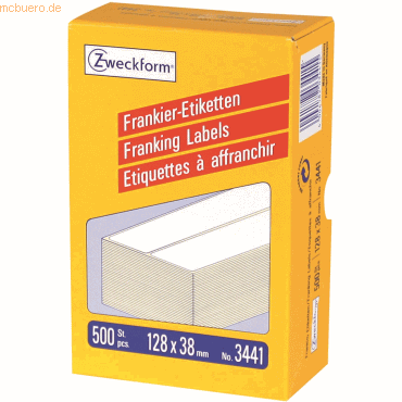 Avery Zweckform Frankieretiketten 128x38mm doppelt VE=500 Stück