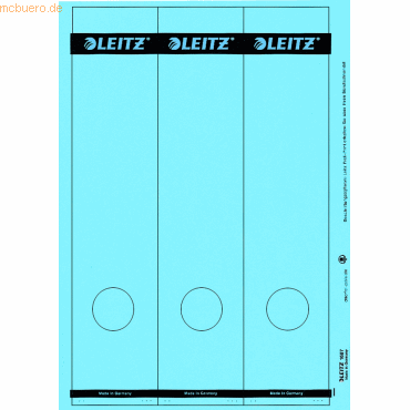 Leitz Ordnerrückenschilder 61.5x285mm auf A4 selbstklebend VE=75 Stück