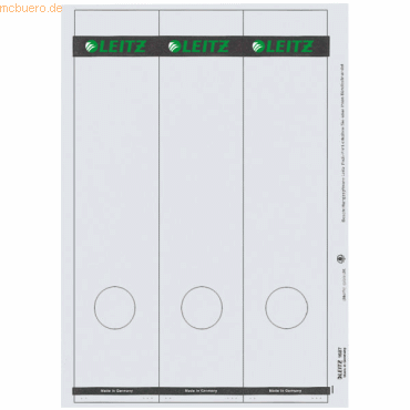 Leitz Ordnerrückenschilder 61.5x285mm auf A4 selbstklebend VE=75 grau