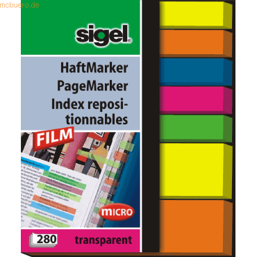 Sigel Haftmarker Film 50x63mm 280 Blatt