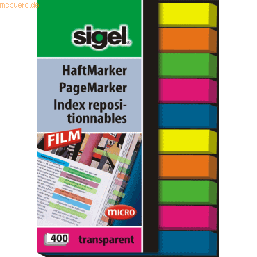 Sigel Haftmarker Film 50x75mm VE=400 Blatt