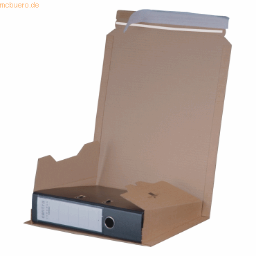 20 x smartboxpro Ordner-Versandverpackung 320x290x35-80mm braun