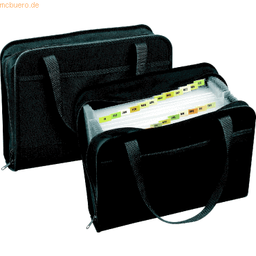 Veloflex Fächertasche mit 24 Registerfächer und Taben schwarz