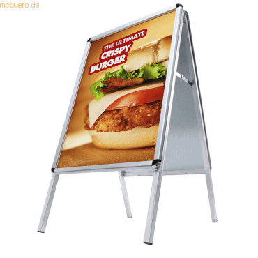 8595578304879 - SHOWDOWN Bodenschild Aluminium Silber 545 (B) x 744 (T) x 1120 (H) mm