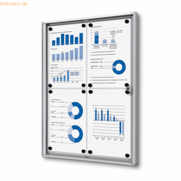 8595578316049 - SHOWDOWN Abschließbarer Schaukasten Magnetisch 491 B x 655 H cm Silber 4 x DIN A4 8595578316049 - SHOWDOWN Abschließbarer Schaukasten Magnetisch 491 B x 655 H cm Silber 4 x DIN A4