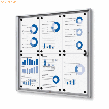 8595578316056 - SHOWDOWN Economy Abschließbarer Schaukasten Wandmontage 711 (B) x 655 (H) cm Silber 8595578316056 - SHOWDOWN Economy Abschließbarer Schaukasten Wandmontage 711 (B) x 655 (H) cm Silber