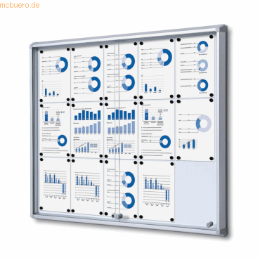 8595578316322 - SHOWDOWN Abschließbarer Schaukasten Magnetisch 116 (B) x 982 (H) cm Silber 15 x DIN A4 8595578316322 - SHOWDOWN Abschließbarer Schaukasten Magnetisch 116 (B) x 982 (H) cm Silber 15 x DIN A4